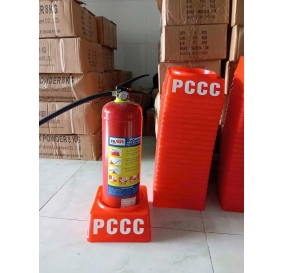 kệ  đơn đựng bình chữa cháy  -Kệ đơn nhựa/tole để 1 bình chữa cháy