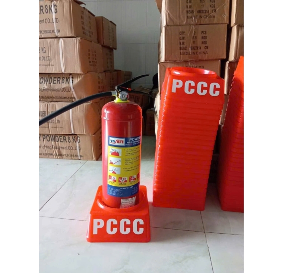 kệ  đơn đựng bình chữa cháy  -Kệ đơn nhựa/tole để 1 bình chữa cháy